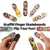 Small Finger Skateboard Professional Alloy Stand Fingerboard Plaything Cool Graffiti Finger Skate Board Novelty Toys For Kids & Adult