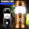 Solar Camping Lantern Collapsible LED Solar USB Rechargeable Lantern Flashlight Emergency Hanging Lights for Outdoor Camping