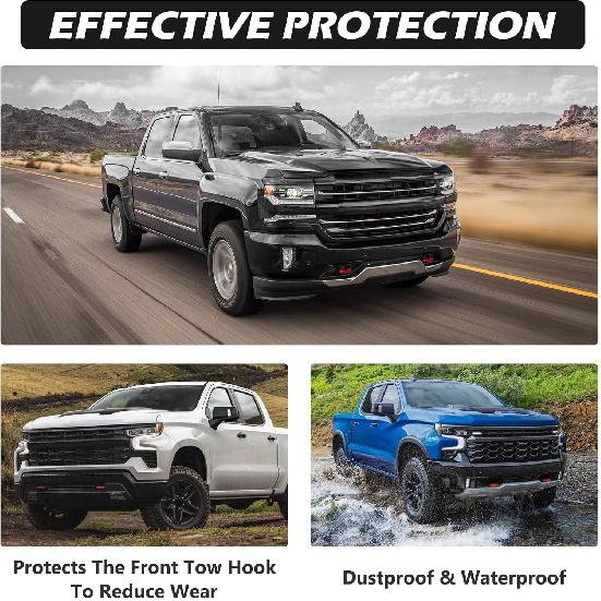 Tow Hook Covers Fit For Chevy Silverado 1500 2007-2026/GMC Sierra 1500 2007-2018, Ized Car Tow Hooks Compatible With Chevrolet Silverado 1500