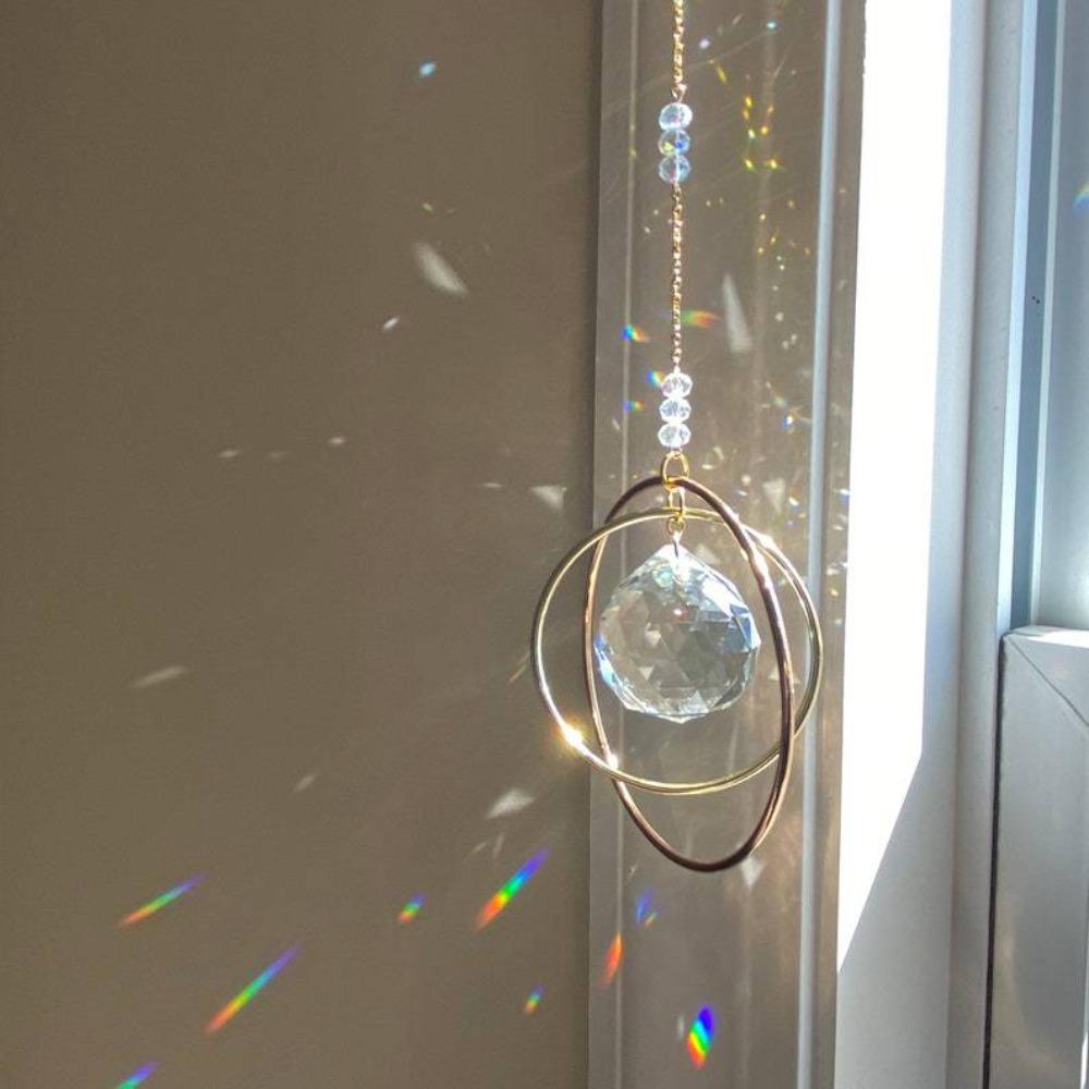 Round Shape Crystal Sun Catcher Crystal Sun Catchers Delicate Crystal Decorative Pendant Home