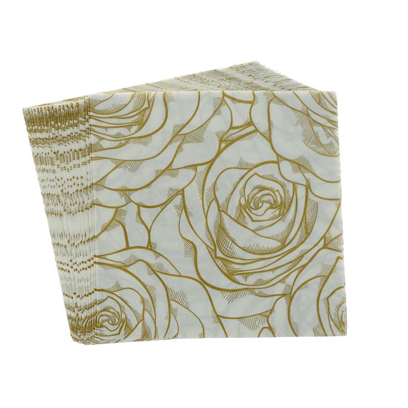 20pcs Wedding Napkins Disposable Printed Square Tissue flower Rose Napkins Cafe&Tea Paper Napkins Decoupage Party Decoration