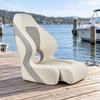 Contoured Boat Seat with Armrests Waterproof Leather-Upholstered Marine