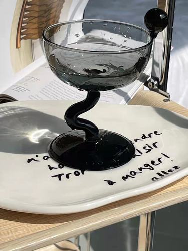 Бокал для вина из цветного стекла в скандинавском стиле, винтажный, миска для мороженого/хлопьев, стаканы, бокал, чашка из высокоборосиликатного стекла, посуда для напитков, барная посуда