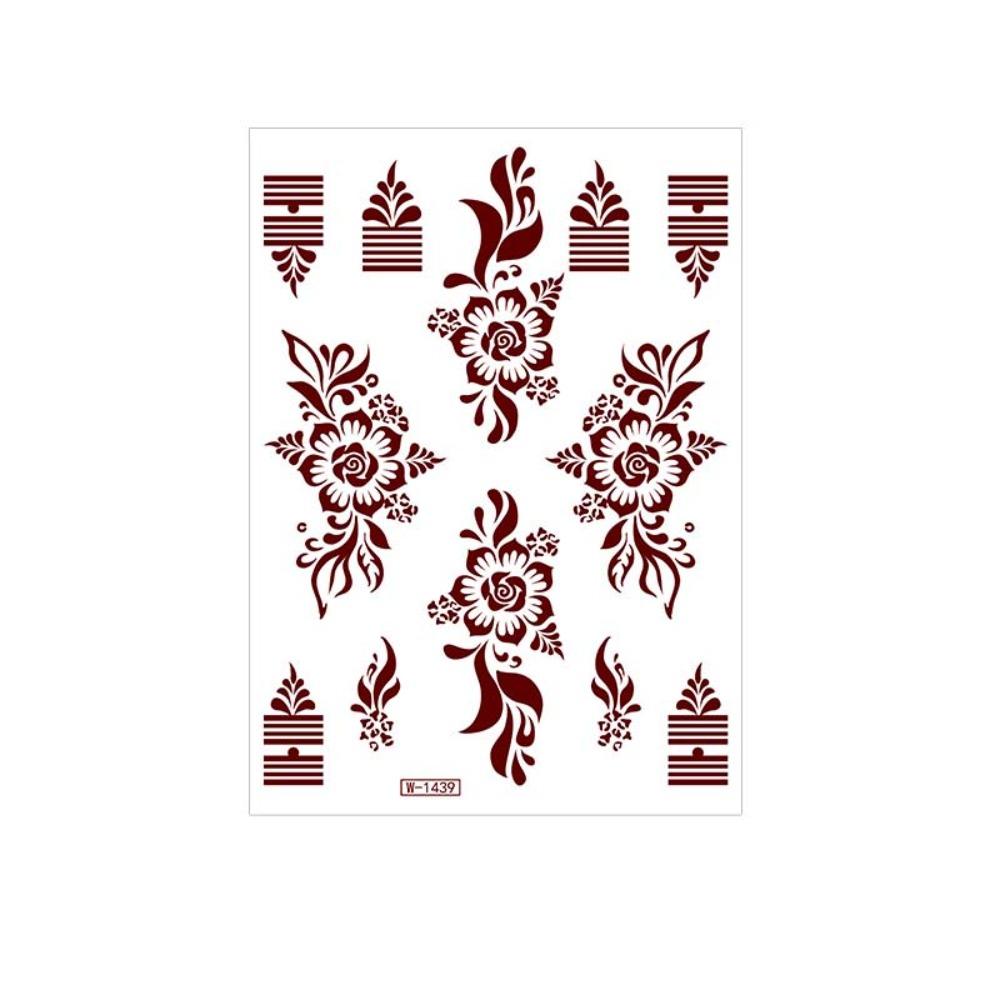 Lace Fake Tattoo Temporary Tattoo Red Mehndi Stickers Body Art Sticker Henna Tattoo Stickers Girls