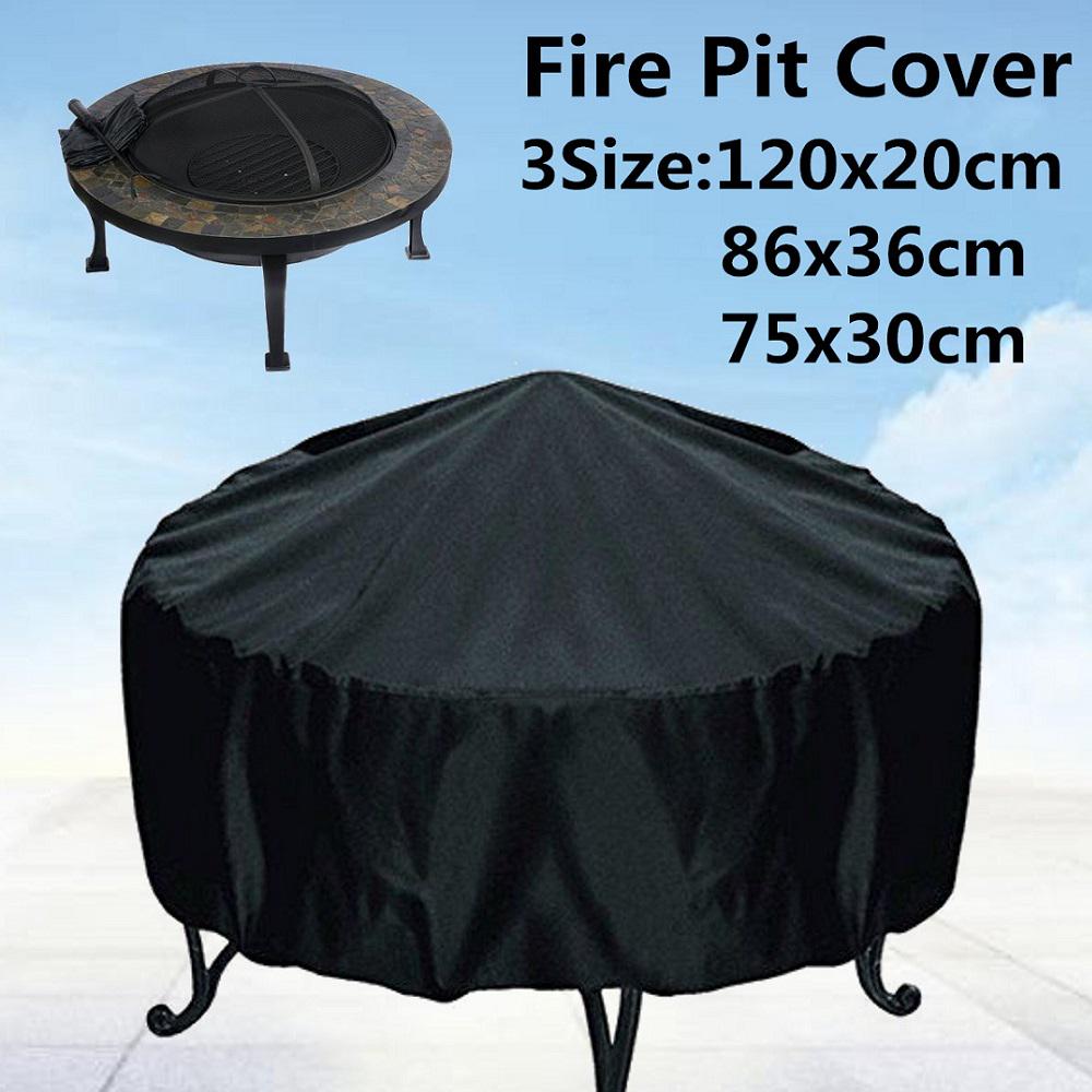 Waterproof BBQ Grill Cover Round Fire Barbecue Protector Home Patio Garden