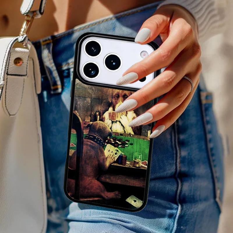 Собаки играют в покер Чехол для телефона Для iPhone 17 Air 14 15 13 12 Max Чехол Для Apple 14 15 16 16e 11 Pro Max Plus