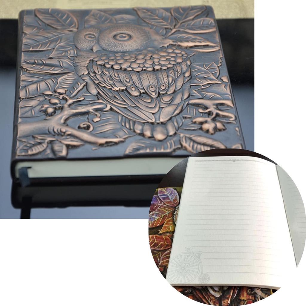 Copeflap Antique Notebook, A5, Owl Diary, Spellbook, Magic Book Style Notebook, Western Style Antique (Color)