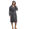 Men's Hooded Coral Fleece Flannel Bathrobe Pajamas Homewear