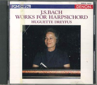 CD ЮГЕТ ДРЕЙФУС - Бах Произведения для клавесина 33CO1022 DENON Япония Классика Б/У