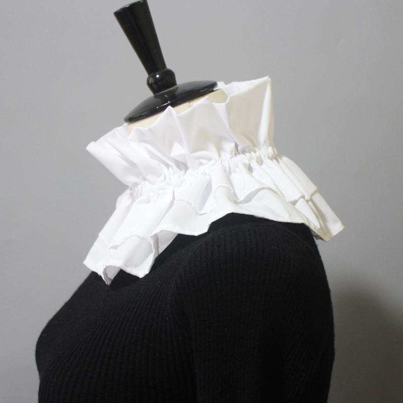 Women Layered Ruffle False Collar Victorian Renaissance Neck Ruff Fashion Clown Collar Halloween Props Costume Accessory
