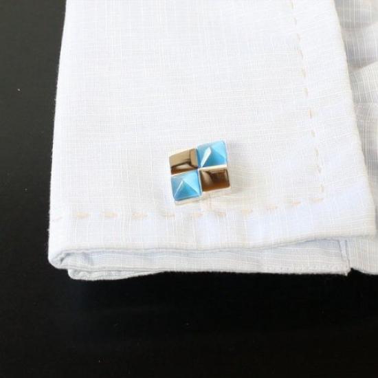 Мастерская запонок Камакура Запонки Blue Eye Pointer Синие кошки (Запонки) sc053-3