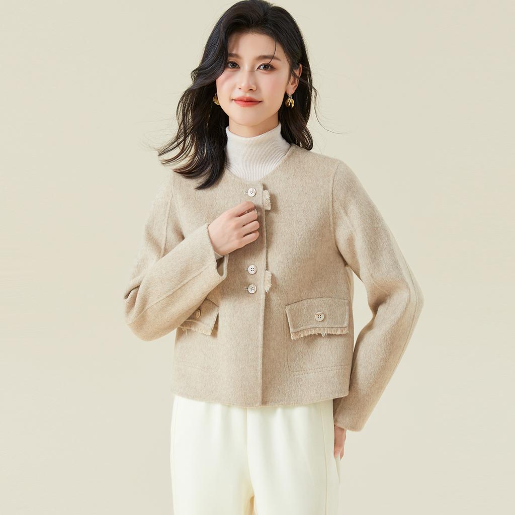 Temperament Short Coat Autumn/Winter Women's New Korean Version Double sided Small Fragrant Style Single breasted Coat