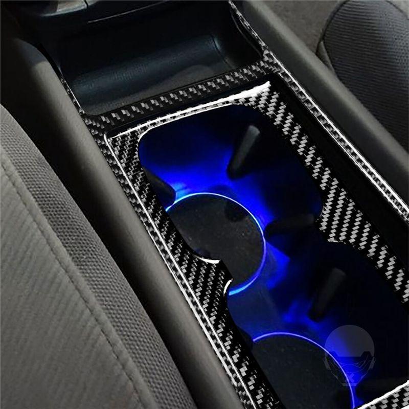 2Pcs Carbon Fiber Watercup Panel Trim Cover Decor For Honda Civic 8Th 2006-2011 Spare Parts Accessories