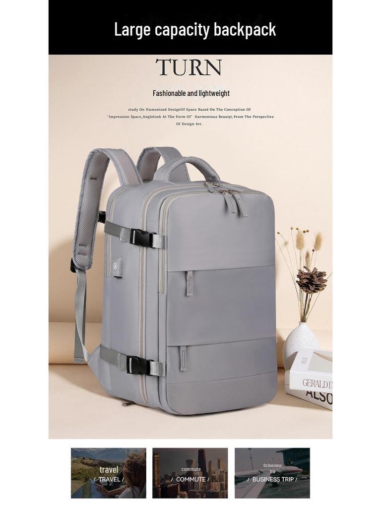 Unisex Business & Travel Backpack - Large Capacity, Expandable, Stylish Design for Short Trips & Laptop Storage