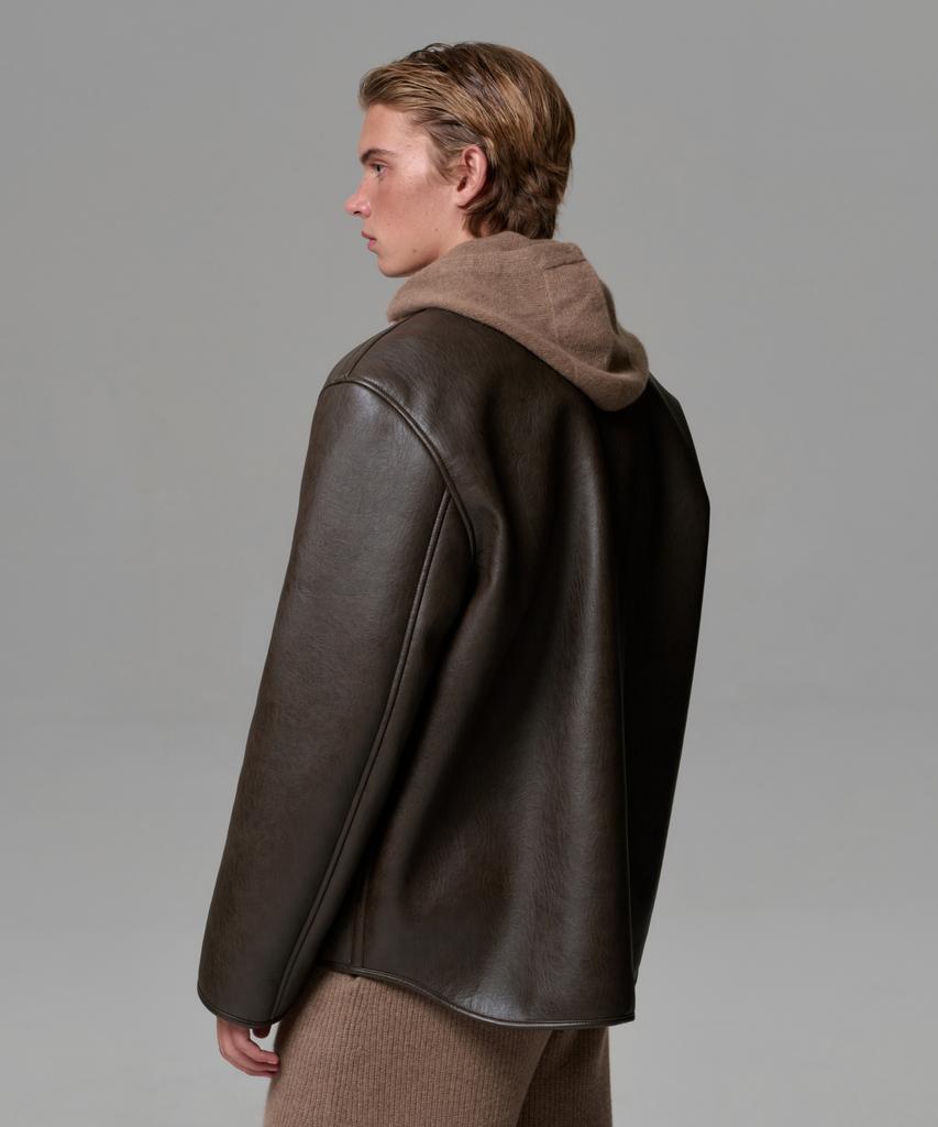 Era Men Classic Faux Shearling Jacket - Brown
