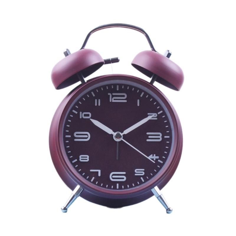 Alarm Clock, Noiseless Clock with Light and Noiseless for Heavy Sleepers 4.6" Analogue Alarm Clock