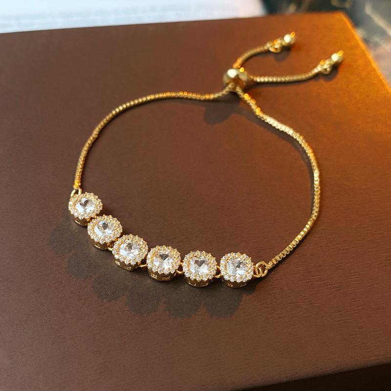 Браслет с микроинкрустацией цирконами, браслет в ретро-стиле, нишевые высококлассные универсальные украшения.