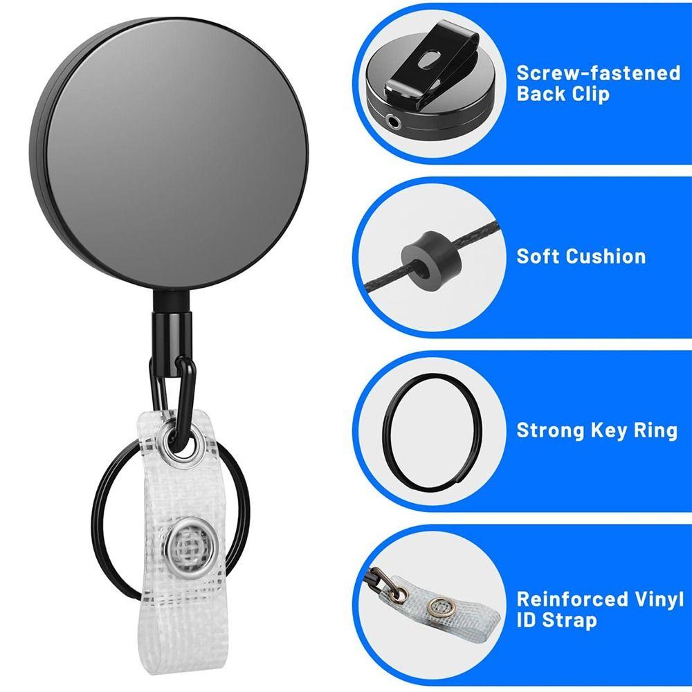 Anti Lost Pull Reel Carabiner Retractable Badge Holder Heavy Duty Badge Reel Clip Key Management