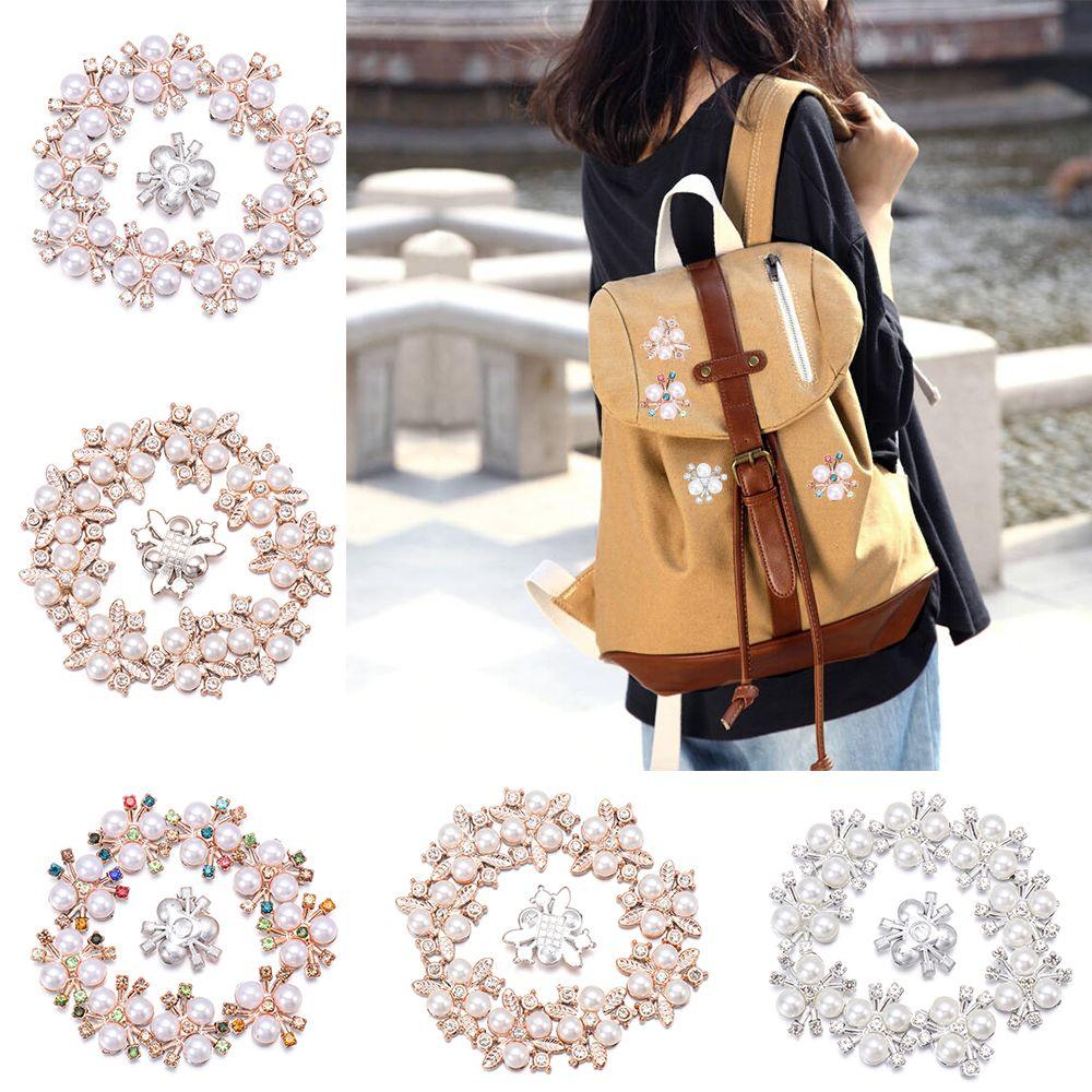 Шитье одежды с кристаллами в форме цветка, зажим для головного убора, пуговицы со стразами, жемчужные пуговицы, жемчужные заколки для волос