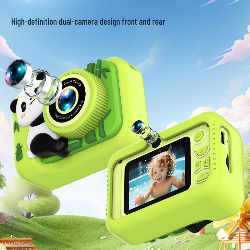 Детская HD-камера Panda с двумя объективами - Мини-цифровая камера для фото и видео