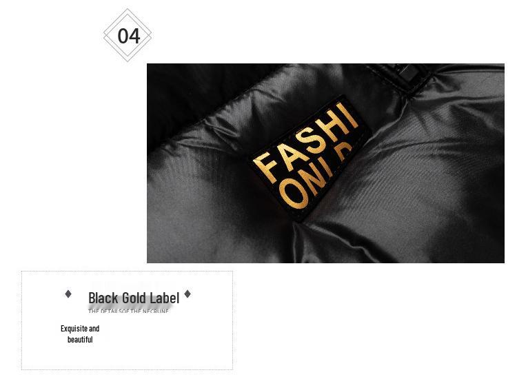 Зимний жилет из хлопка с пухом и съемным капюшоном, черный с золотом, унисекс, укороченный, утолщенный