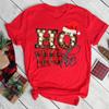 Maycaur Women Santa Claus Print Clothes Christmas 90s Funny Holiday Fashion Cartoon Tops Tee Shirt Ladies Female Graphic T-Shirt