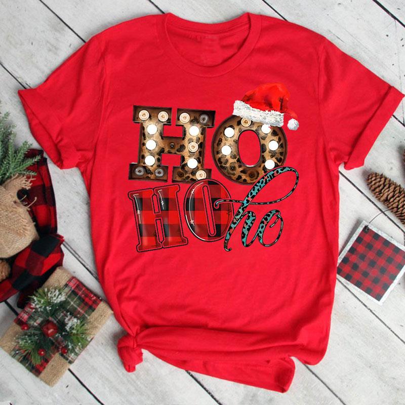Maycaur Women Santa Claus Print Clothes Christmas 90s Funny Holiday Fashion Cartoon Tops Tee Shirt Ladies Female Graphic T-Shirt