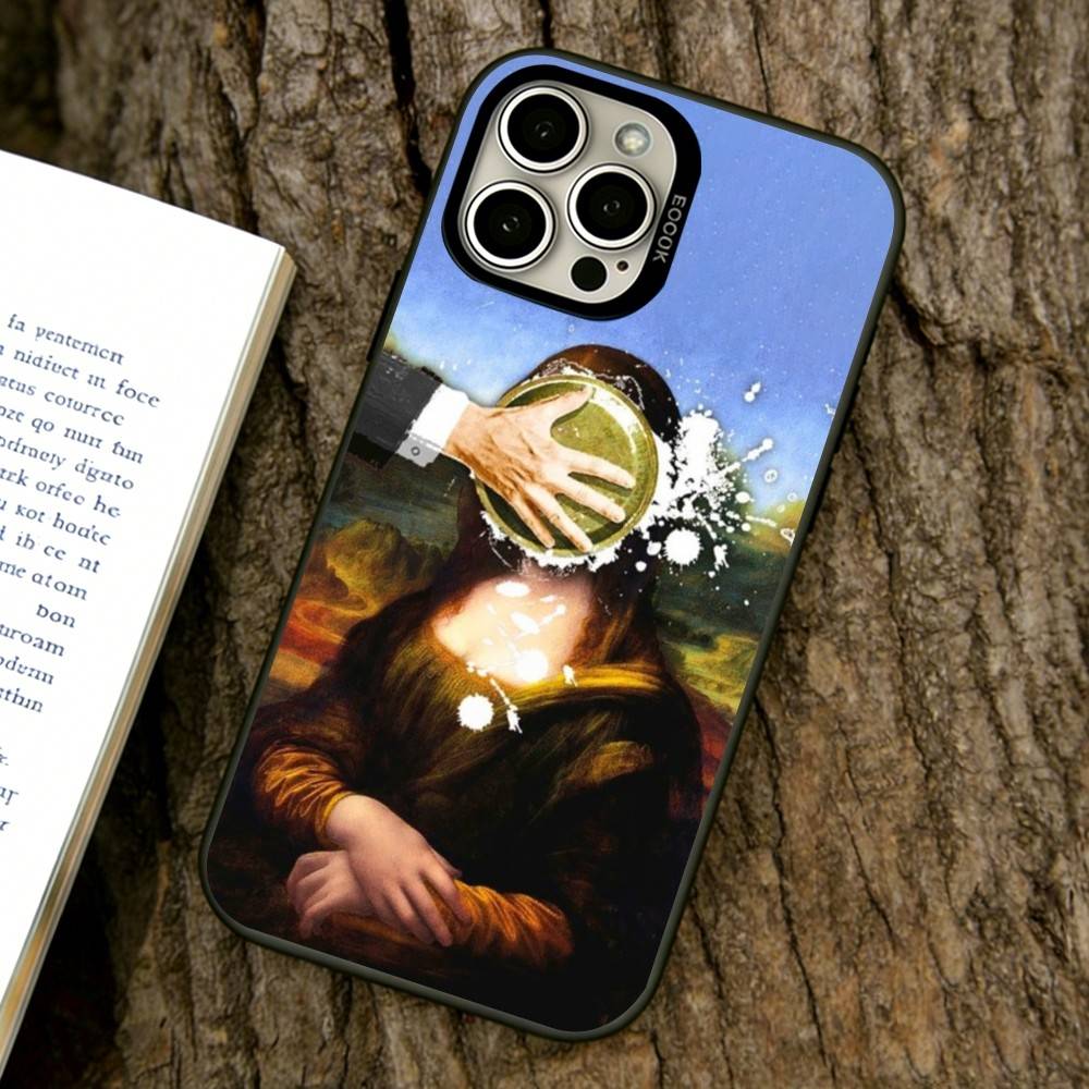 Смешной Чехол для Телефона с Артом М-Мона Лиза Для iPhone 17,16,15,14,13,12,11 Plus,Pro Max,XS,Цветной Посеребренный Внутренний Чехол