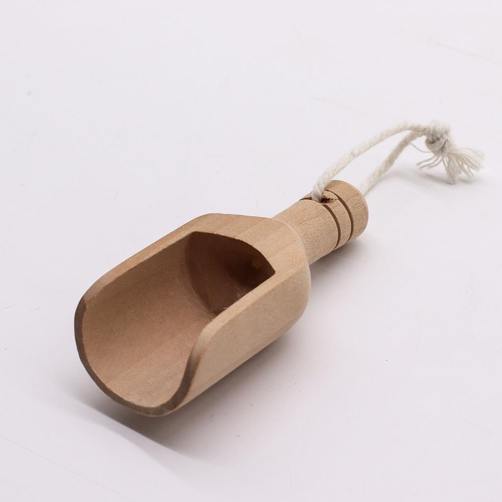 6x Bath Salts Scoop Mini Wooden 9.2 cm