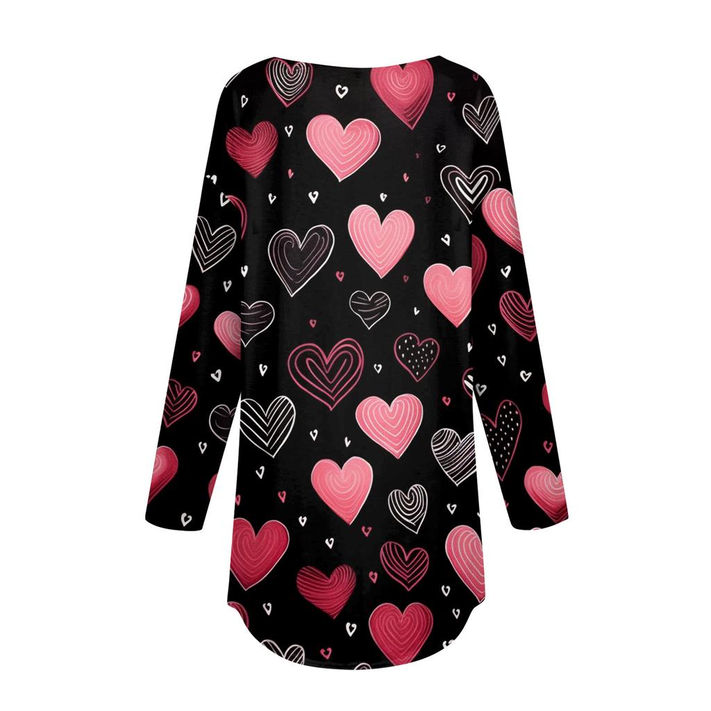 Модные женские повседневные топы с длинными рукавами и круглым вырезом с принтом
