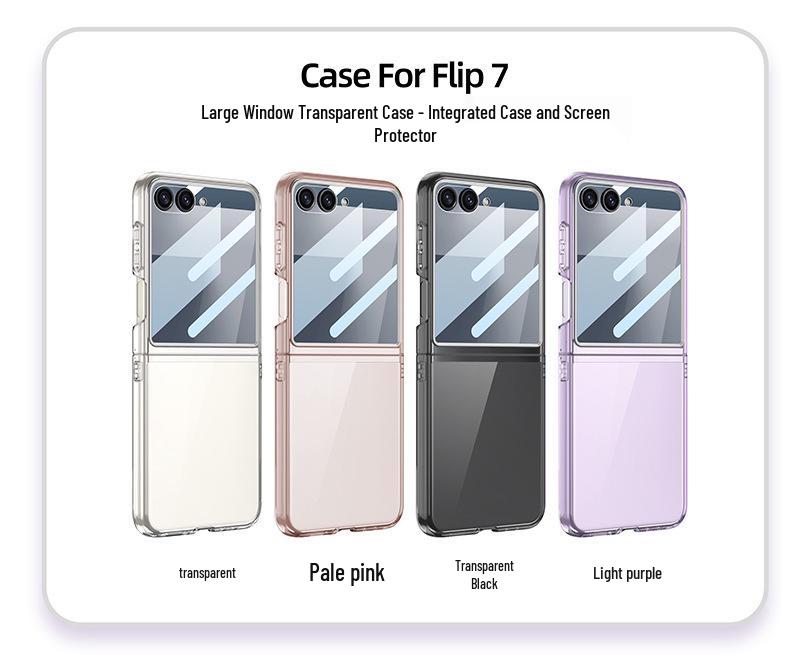 Защитный чехол для Samsung Z Flip7: Прозрачный чехол-подушка безопасности с большим окном
