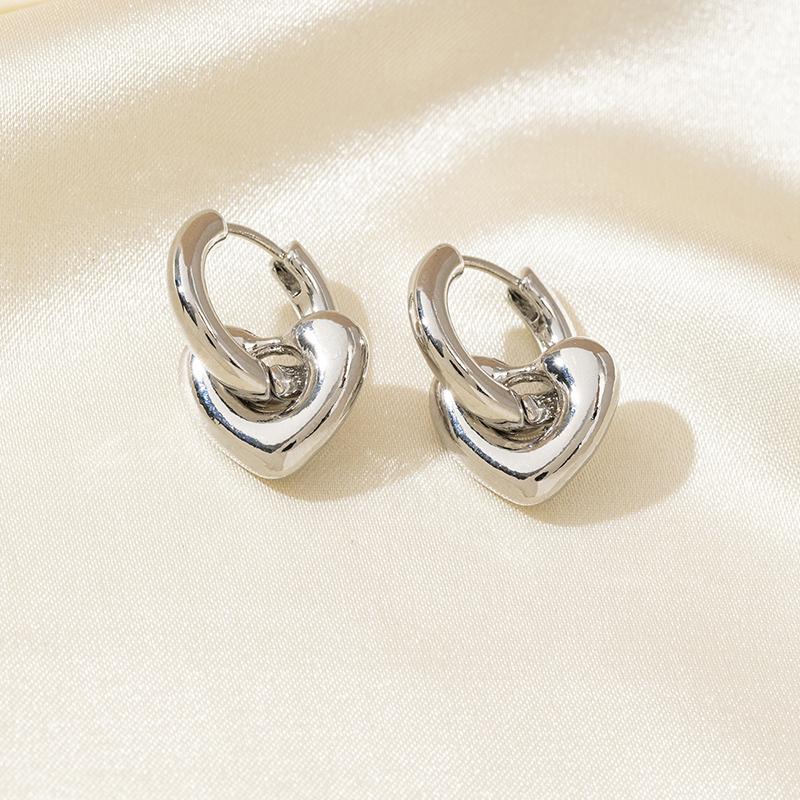 Французские простые полые циркониевые серьги в форме сердца для женщин панк-золотой цвет висячие серьги-капли роскошные свадебные украшения для пары подарок 