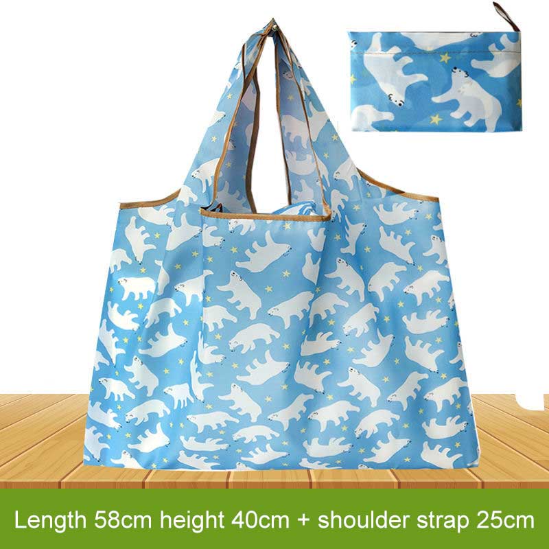 Large Capacity Portable Bags Supermarket Environmental Protection Shopping Bag Folding Waterproof Handheld Shoulder Storage Bag Load Capacity 20KG