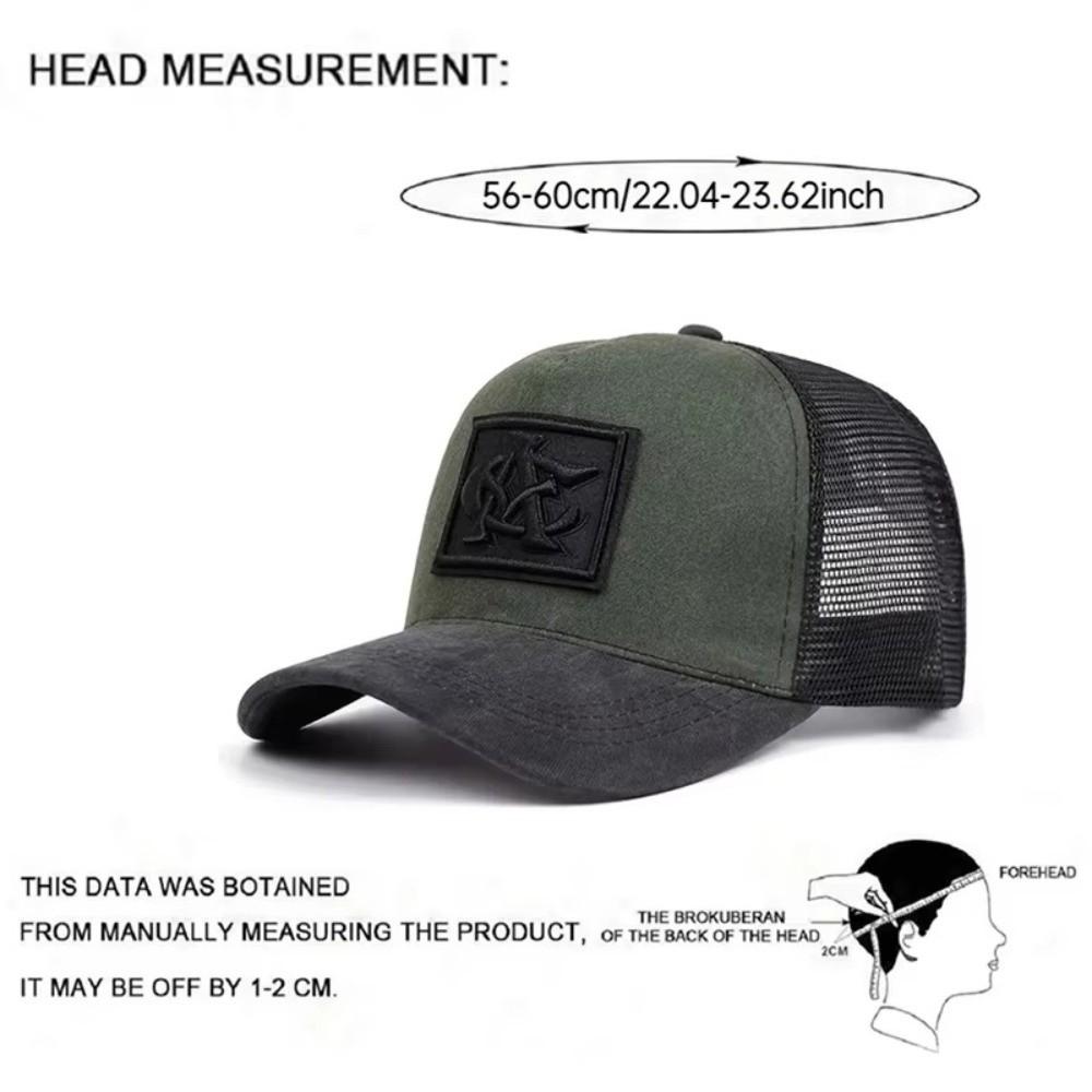 Embroidered Mesh Hat Simple Distressed Faded Cap Fashion Breathable Baseball Hat Outdoor