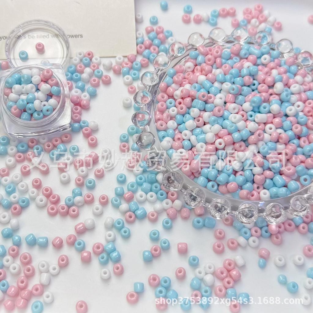 4Mm Solid Color Paint Beads Glass Rice Beads Handmade Diy Jewelry Accessories Nail Art Slime Pinch Music Filler