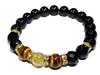 Kanaishi Luck X Money Gold Rutilated Quartz Eye Power Stone Bracelet for Women Stone AAA Purification Set with Pebbles and 16cm [Wealth Luck] Tiger's