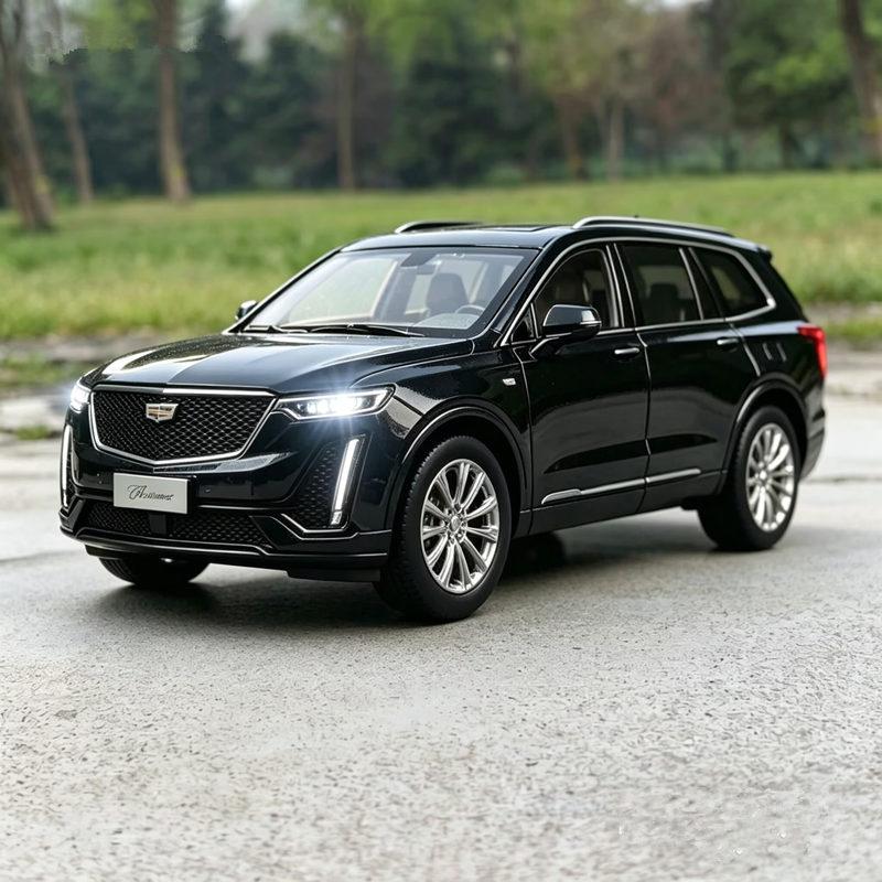 AABHU1 1:24 Cadillac XT6 SUV Alloy Car Model Diecast Metal Off-road Vehicles Car Model Sound and Light Simulation Collection Decoration