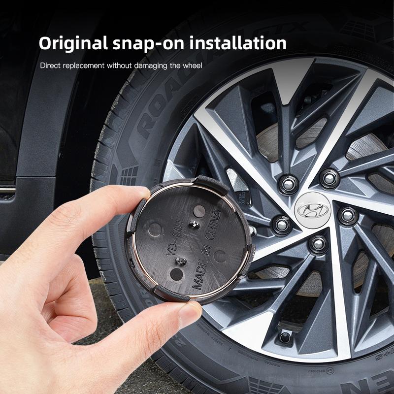 4Pcs 60mm Car Wheel Center Hub Caps Logo Cover Accessories For Hyundai Palisade Bayon Tucson Inster NEXO Creta i30 i20 i10 Grand R4