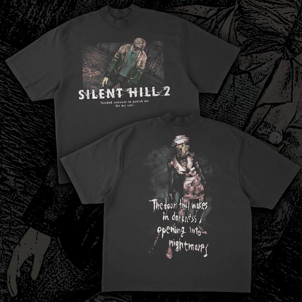 Silent Hill 2_ Ворота Пробуждения Печатная Футболка с Коротким Рукавом, Мужская и Женская Летняя Хлопковая Удобная Свободная Модная Футболка с Круглым Вырезом