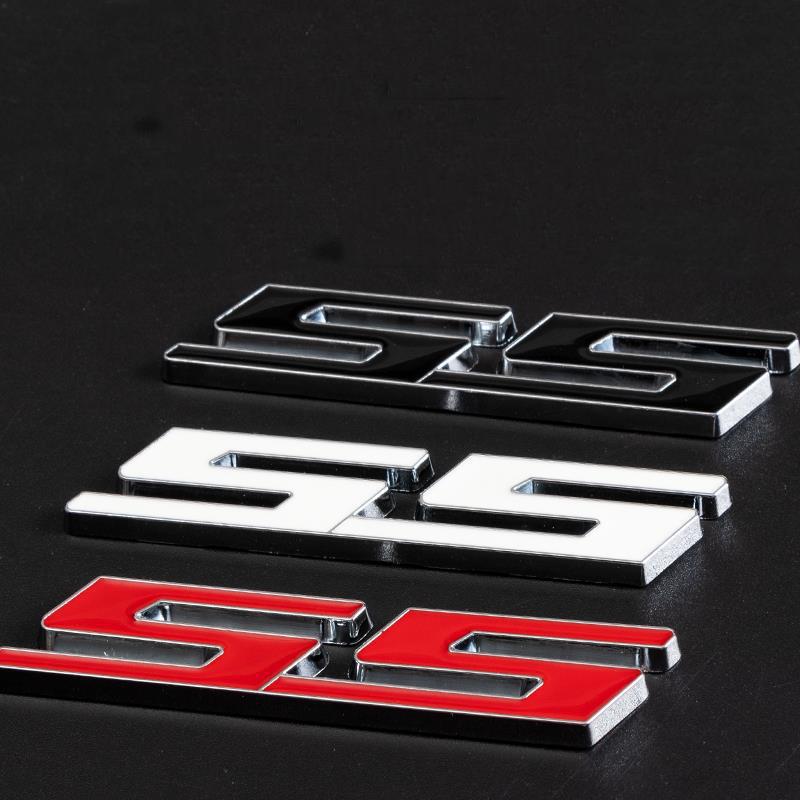 3D Metal Silver Black Red Logo SS Emblem Car Trunk Decal For Chevrolet Camaro Bumblebee SS Stikcer Accessories lu2