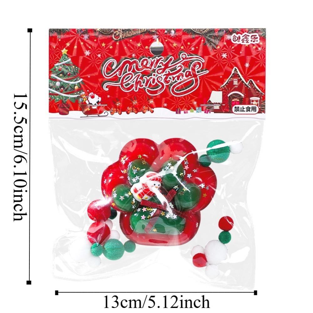 Cartoon Cat Paw Squeeze Toy Waffle Pinch Food Series Toy Beads Christmas Fidget Doll Party