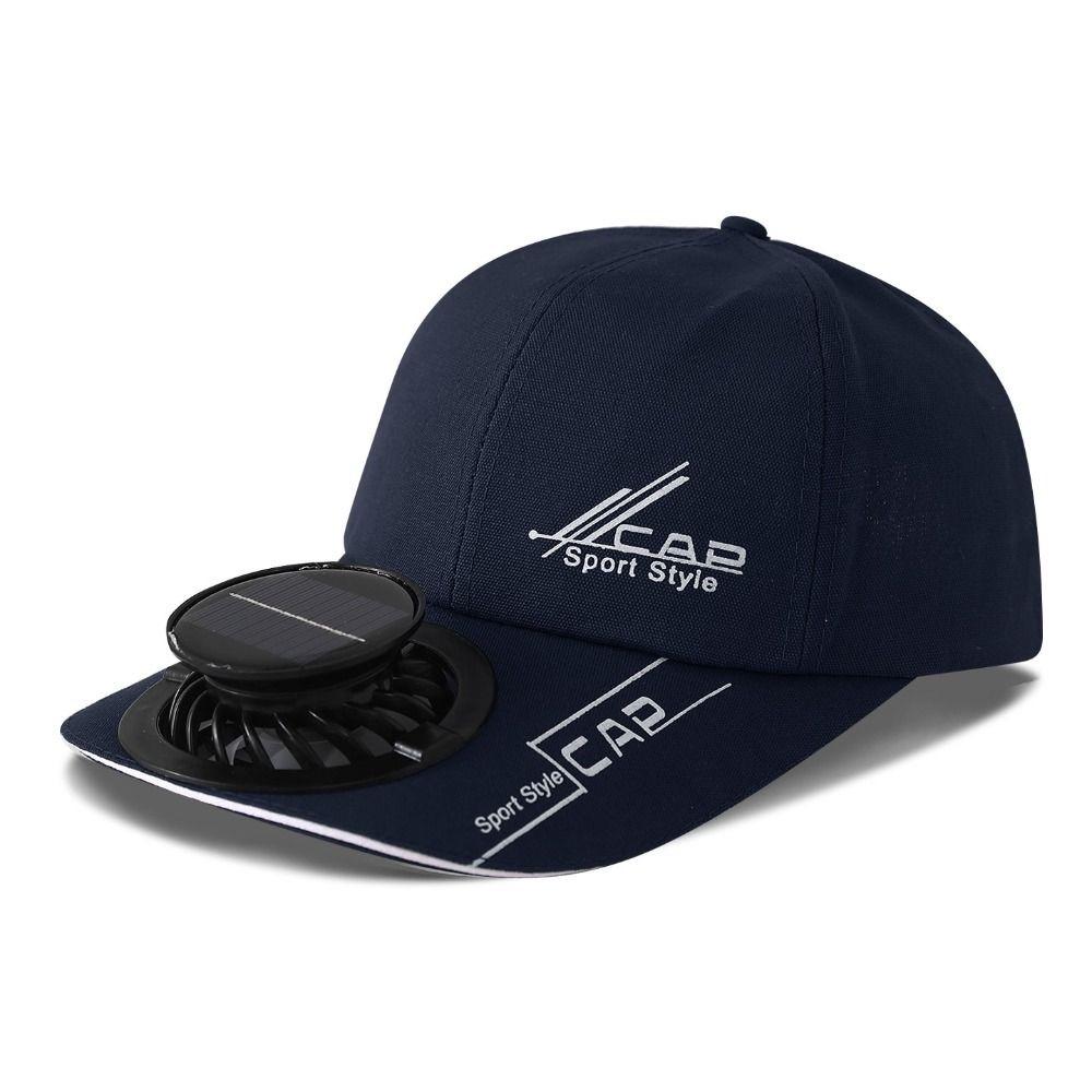 Letter Solar Charging With Fan Hat Breathable Sunshade Duckbill Cap for 3.7V600mAh Spring