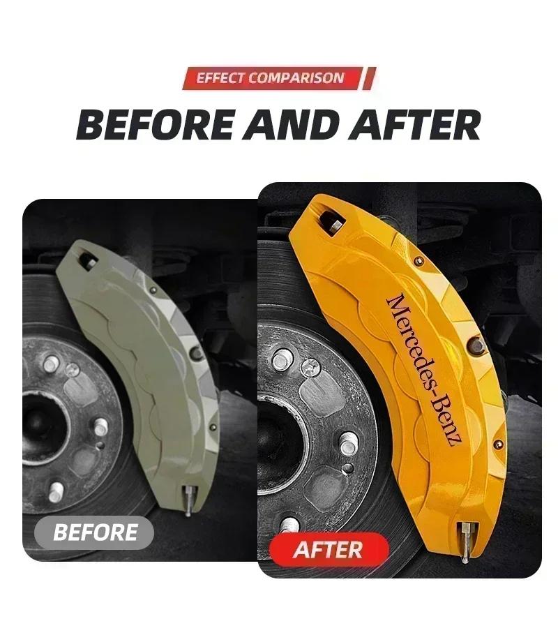 CUVJF1 6pcs Brake Caliper Sticker Heat Resistant Decal Car Decoration For Mercedes Benz W204 W124 W201 W202 W212 W220 W205 GLA CLA GLC