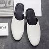 Мода 2024 года. Мужские модные кожаные тапочки. Slip-On Lazay Half Drags. Мужские тапочки в британском стиле для дома и улицы. Индивидуальность.