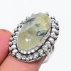 Natural Prehnite Gemstone 925 Sterling Silver Jewelry Ring Size 7.5 C2b85