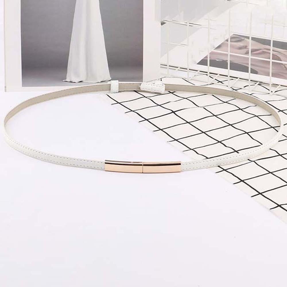 Adjustable Patent Leather Belt Solid Color Women Waistband Simple Thin Buckle Belt Party