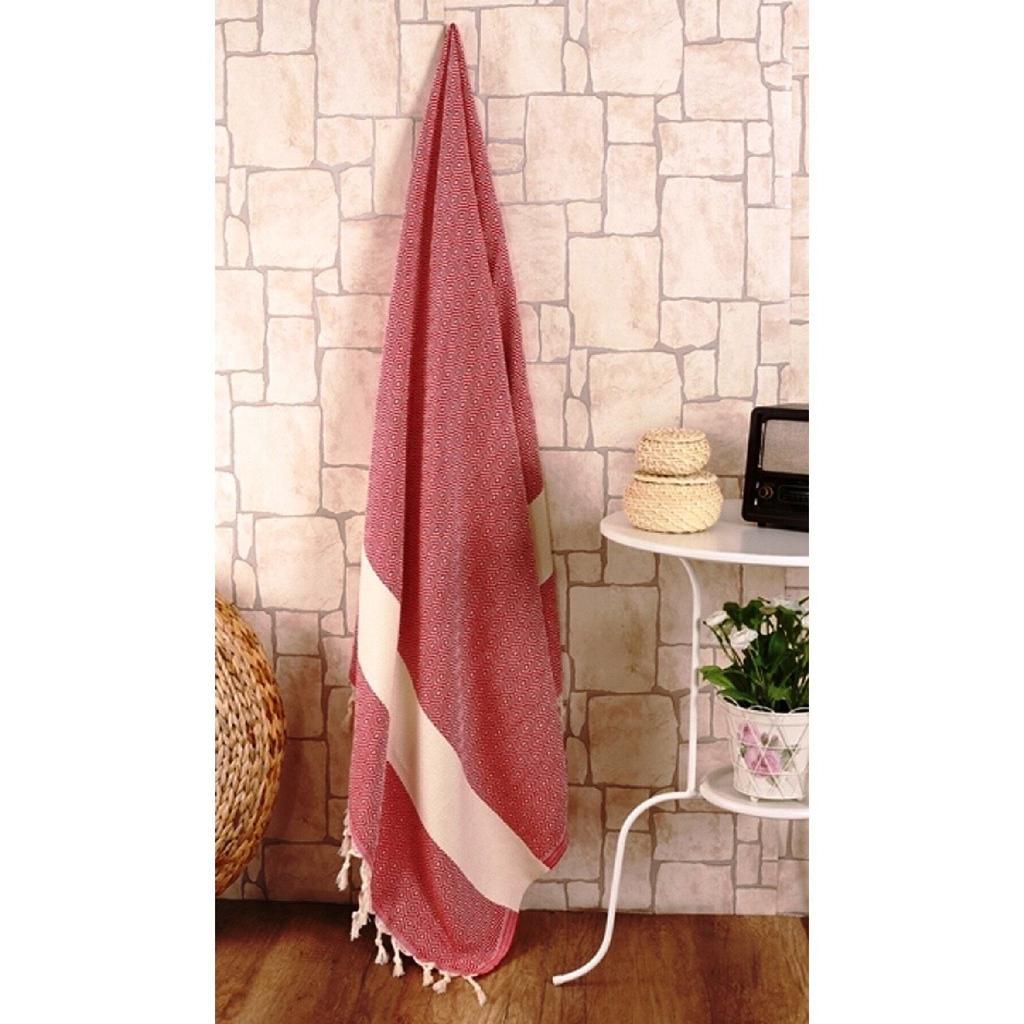 Пляжное полотенце Diamond Peshtemal, 100% хлопок, 100x180, турецкая баня и декоративный чехол