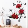 Романтическая роза, вьюнок, бабочка, самоклеящаяся, водонепроницаемая, съемная наклейка на стену для гостиной, спальни, домашнего декора