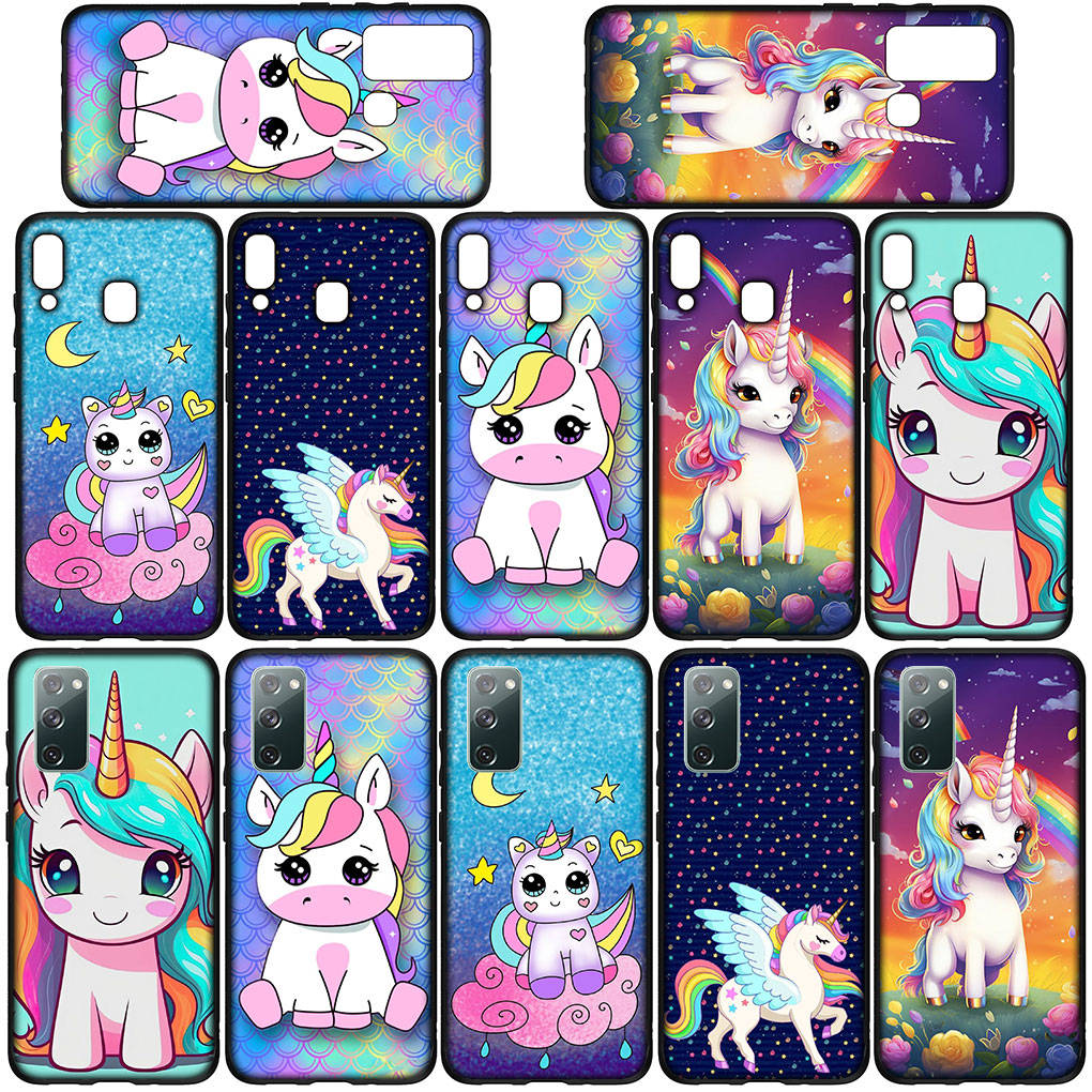 Чехол для телефона Samsung Galaxy S25 S24 S23 iPhone 16 15 Xiaomi Redmi Note 14 13 12 16E X 11 Pro Max OPPO Moto G85 G54 Huawei Poster Unicorn Horse Cover