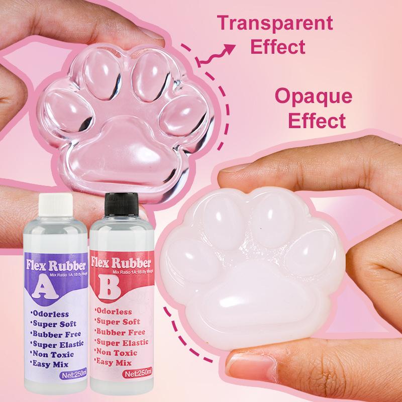 50/100/250/500ml 1:1 AB Squishy Gel High Density Epoxy Resin Glue Soft Liquid Silicone Mold DIY Relief Sensory Squeezing Toys